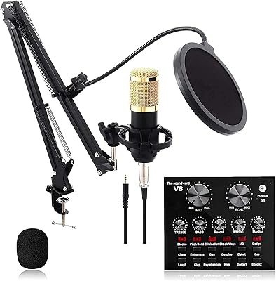 BM-800 sound card kit, V8 audio kit with microphone, adjustable microphone scissor arm, double-channel audio dsp audio chip.. Your shopping dreams realized through DIAYTAR NIGERIA's affordable platform with reliable delivery times.