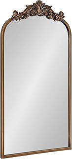 Traditional arched mirror Kate & Laurel Arendal, 19 "x 30.7", gold, wall decoration of baroque inspiration.. DIAYTAR NIGERIA delivers value, variety, and convenience with our nationwide 5-8 day shipping.