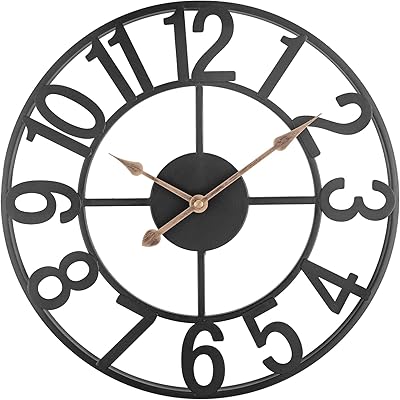 Wall clocks for the decoration of the living room, silent analog wall clock with 14 inch batteries, black rustic metal metal wall clock for kitchen, desk, bedroom, outdoor patio, porch.. DIAYTAR NIGERIA delivers value, variety, and convenience with our nationwide 5-8 day shipping.