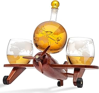 Golder Winding Carafe Flying Set with 2 Whiskies GLOs.. Experience retail therapy without the financial stress at DIAYTAR NIGERIA's affordable e-commerce platform.