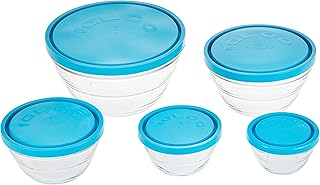 Set of round bowls in Borgonovo Lambda 5 -room glass by Borj.63893, white, 24/38/67/120/250 ml.. No stress, no delays — DIAYTAR Nigeria is your trusted shopping partner.