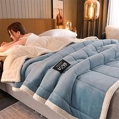 Thick blanket, soft velvet polar blanket, reversible soft and soft sofa blanket, comfortable plush blanket for sofa and bed (light blue, 200 x 230 cm).. DIAYTAR NIGERIA brings the marketplace to every Nigerian home with affordable prices and quick delivery.