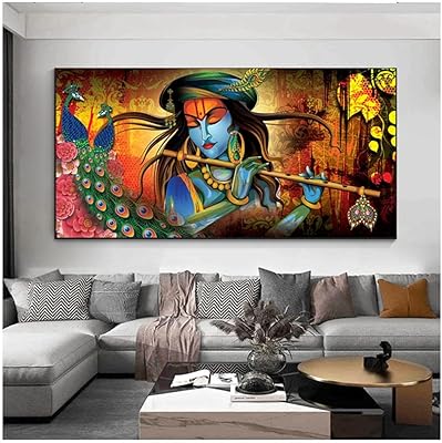 Plumk Krishna Table Nordic On Canvas - Printing On Canvas For Living Room, Home Decoration - 50 x 100 cm - Without Cadre.. Shop without limits at DIAYTAR NIGERIA and receive your purchases at budget prices within the week.