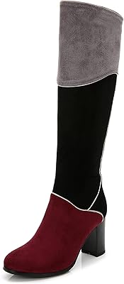 False suede boots with high heels and multicolored patchwork manual for women.. Your shopping aspirations fulfilled at DIAYTAR NIGERIA with competitive prices and reliable delivery.