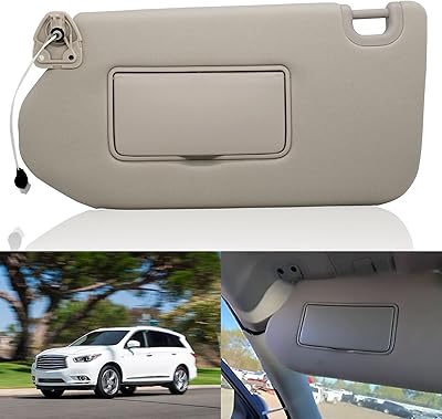 Left driver's sun visor with lamp and mirror for pathfinder 2013-2018, Infiniti QX60 and 2013 Infiniti JX35 2013, OEM: 96401-9PB0A 964009PB0A Beige.. Quality and convenience delivered — shop DIAYTAR Nigeria now.
