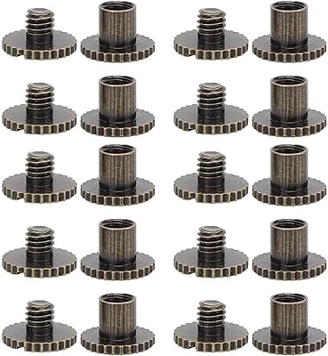 10 pieces of rivets with flat heads, flat head screws, mixed brass ties for belts, backpacks, furniture, artisanal leather repairs (bronze).. DIAYTAR NIGERIA delivers what you want at prices you'll love, all within 5-8 days nationwide.