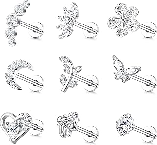 9 pieces 16g piercings helix tragus earrings cartilage for women set tragus earrings helix conque earrings labret zircony earrings butterfly mo silver gold piercing for women.. Experience the ease of digital shopping with DIAYTAR NIGERIA's affordable and diverse marketplace.