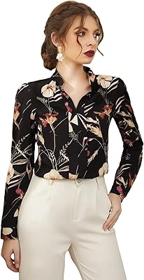 Long -sleeved floral print blouse and pointed collar for women.. From office supplies to fashion — DIAYTAR Nigeria brings it fast.