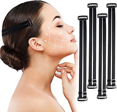 Facial lifting belt, 4 facial lifting bands with clips, set of eyebrow lifting clips, face lifting band, invisible hair clips adjustable to thin the face for women.. The smarter way to shop online in Nigeria is through DIAYTAR Nigeria.
