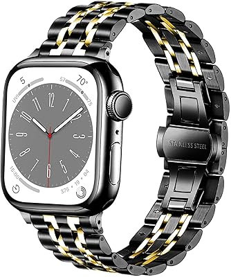 Bracelet compatible with iWatch 38 mm, 42 mm, 40 mm, 44 mm, 41 mm, 45 mm, 49 mm, metal replacement strips in stainless steel with 7 rows for Apple Watch Series 8/7/6/5/4/3/Ultra Men's.. DIAYTAR NIGERIA transforms online retail with unbeatable prices and consistent delivery timeframes.