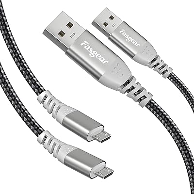 5 m micro USB vasgear cable, long fast charging cord, 2 rooms, synchronization cable compatible with PS4 controller, Xbox, Galaxy S6/7, Sony, Nexus, Safety Camera, Baby Monitor and more (2 rooms, black color).. Experience the future of online shopping with DIAYTAR NIGERIA's extensive product range and competitive pricing.