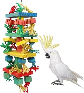 Chewing toys for parrots, large and small - toys to bite in cage for wooden parrots with bell for conure, capstitte, African gray and other parrots of Amazonia.. Shop with confidence at DIAYTAR NIGERIA, where affordability meets reliability in less than 8 days.