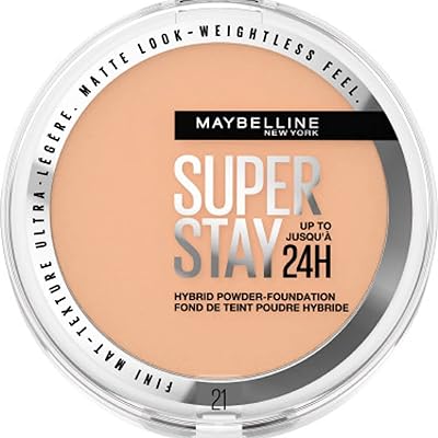 Maybelline powder foundation, 24 -hour long -lasting hold, average to complete, transfer, water and sweat resistant, Superstay hybrid powder, 21h, 21.. Elevate your shopping experience with DIAYTAR NIGERIA's vast catalog and budget-friendly options.