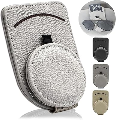 Universal support for sunglasses for car sun with hidden magnet (gray).. Shop with purpose at DIAYTAR NIGERIA, where your money goes further and delivery is always prompt.