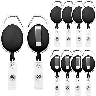 Fuxing 10pcs Clips for badge with belt clip, clips for retractable badge carrier, clips for identity carriers (black).. Shop easy, pay less, get it fast — with DIAYTAR Nigeria.