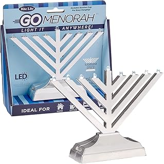 Rite Lite Rambam Style Go Menarah Silver Electric Menarah with Blue Lights - Perfect gift for Hanukkah Menorah Modern.. DIAYTAR NIGERIA: Revolutionizing how Nigerians shop with affordable prices and prompt delivery services.