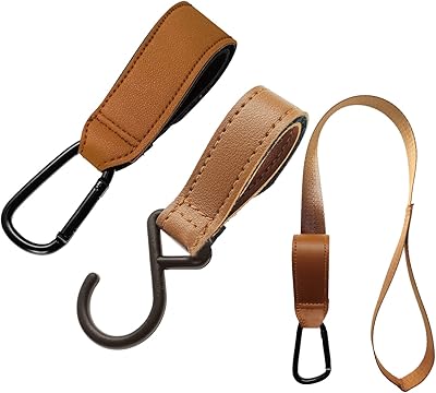 Gzs practical stroller hooks to suspend bags and safety strap with stroller hooks to hang bags, pack of 3 stroller organization supports (brown).. Unlock a world of affordable products with DIAYTAR NIGERIA's expansive e-commerce platform.