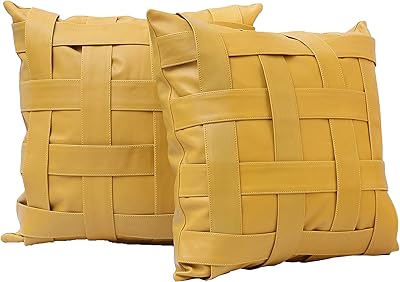 Plurge pillow cover in real full flower cowhide Hyde & Stonetm (20 "x 20" made from real quality cottage leather A+.. Shop the smart way with DIAYTAR NIGERIA's extensive selection and budget-friendly nationwide delivery.