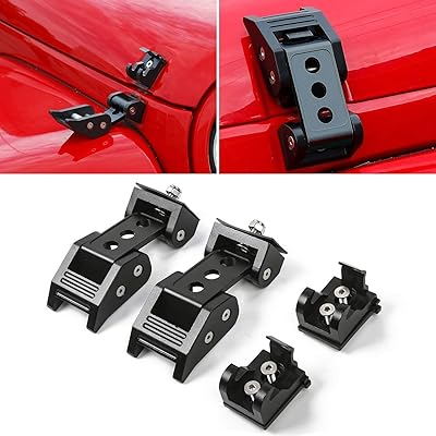 RTCZ hood locking in black stainless steel for Jeep Wrangler JK JKU 2007-2018.. Your shopping dreams realized through DIAYTAR NIGERIA's affordable platform with reliable delivery times.