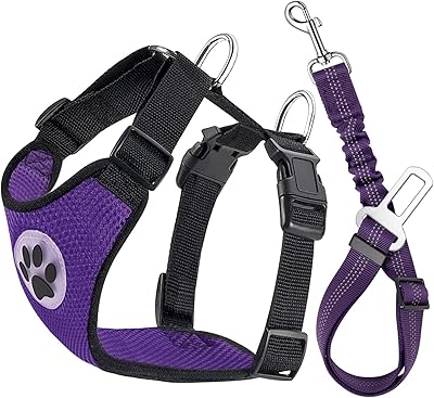 Lokov Safety harness for dogs with safety harness, car safety harness for dogs, adjustable safety harness for pets, double -knit breathable fabric with car connector, dog harnesses (size m, purple seat belt).. Nigeria's fastest-growing e-commerce site offers unbeatable prices and delivery within 8 days.