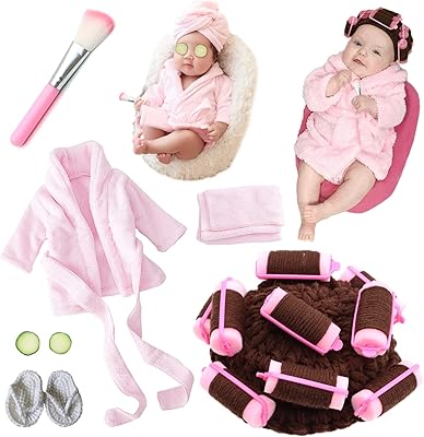 Frightening newborn photography - 7 pieces - Clothing for newborn girl - Baby clothing with bath towel - optional slippers - Makeup brush for infants, boys and girls.. Shop with confidence at DIAYTAR NIGERIA, enjoying competitive prices and delivery within 8 days.
