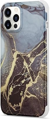 Marble shell for iPhone 12 and iPhone 12 PRO - Fine marble design, shock resistant, flexible rubber, silicone and 6.1 inch TPU 2020 (black gold).. DIAYTAR NIGERIA brings the market to your fingertips with affordable prices and prompt delivery service.