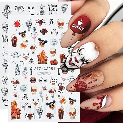 Halloween nail stickers 3D Halloween Nail Art Décalcomanies DIY self-adhesive.. Quick delivery. Quality products. Great deals. That’s DIAYTAR Nigeria.