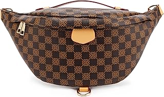 Women's belt bag, casual shoulder bag with leather belt, travel backpack, brown, large, square-1.. DIAYTAR NIGERIA brings the market to your fingertips with affordable prices and prompt delivery service.