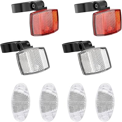 Set of 8 bicycle reflectors, front and rear reflectors of red and white bicycle, bicycle wheel reflector support, cat eye -eye reflectors for night cycling.. Experience the simplicity of DIAYTAR NIGERIA's extensive marketplace with delivery within 8 days.