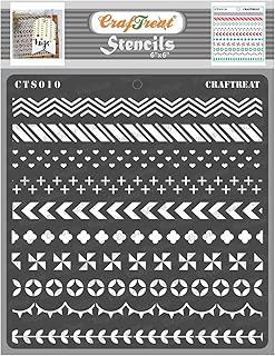 Handcrafted border stencils for paint on wood canvas fabric paper floor walls and tiles.. DIAYTAR NIGERIA: Your partner in affordable shopping with nationwide delivery in just 5-8 days.