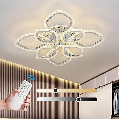 Qosui modern LED ceiling light with variable intensity in the shape of a flow flower with 8 -sheets with remote control for living room, bedroom, dining room.. Fast, easy, and affordable — that’s shopping the DIAYTAR Nigeria way.
