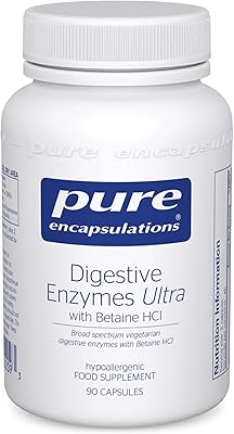 Pure encapsulations - Ultra digestive enzymes with HCL betain - Digestive vegetarian enzymes with broad spectrum - 90 capsules.. Make every purchase count with DIAYTAR Nigeria — shop smart, shop fast.