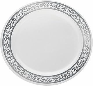 Decor Line \ "flat plastic plastic plates with silver edge - 9 inches \" | Luxury collection | 10 inch package, white with silver edge.. Shop across categories at DIAYTAR NIGERIA and enjoy budget-friendly nationwide shipping in 5-8 days.