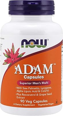 Adam Now Multivitamin Supplement for Men with Dwarf palm, Lycopene, Alpha-lipoic acid, Coenzyme Q10, Plus natural resveratrol and grape seed extract, 90 vegetable capsules.. Shop across boundaries with DIAYTAR NIGERIA's comprehensive platform and budget-friendly delivery.