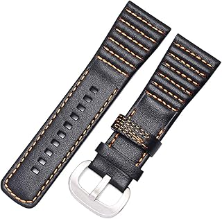 True leather watch bracelet for men 28 mm compatible with SevenFriday M1 M2 P3 SF Watch Bracelet in black veal leather with robust metal loop, watch accessories.. DIAYTAR NIGERIA: Where quality meets affordability, with thousands of products delivered in less than 8 days.
