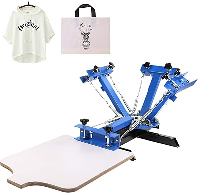 VEVOR 4-colored velor screen printing machine, a 21.7 x 17.7 inch station for printing DIY t-shirts, removable panel, white.. DIAYTAR NIGERIA: Where thousands of products meet affordable prices and reliable 5-8 day delivery.