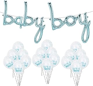 Blue balloons with letters of the baby boy alphabet with 20 balloons "it's a boy" for prenatal holidays, gender revelations and boy's birthday parties.. Experience budget-friendly shopping at DIAYTAR NIGERIA, Nigeria's premier online marketplace with quick delivery.