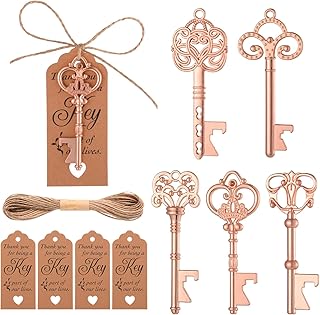 50pcs Bouteilles with vintage skeleton key, return party gifts for guests (rose gold).. DIAYTAR NIGERIA connects you with thousands of products at competitive prices, delivered within a week.