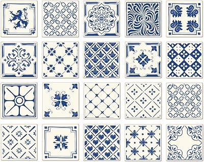 Set of stickers for tiles of Portuguese Spanish Azulejo Boromuru Azulejo, 20 pieces (3.9_D).. Get access to thousands of affordable products only on DIAYTAR Nigeria.