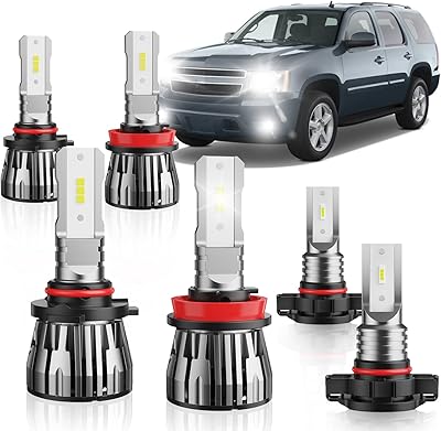 Etoilumi 6 pieces LED headlight bulbs for cross -lights and cross fires for Chevy Tahoe/Suburban 2007 2008 2009 2010 2011 2012 2013 2014, 9005 + H11 + 5202 6500K cold white plug and play.. Shop quality and variety at unbeatable prices on DIAYTAR Nigeria — delivery in under 8 days.
