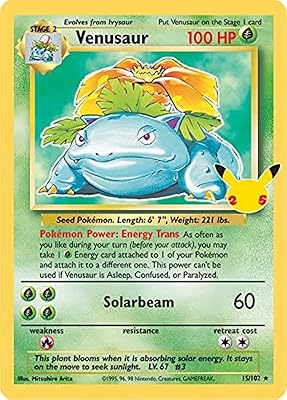 Pokemon Celebrations Venusaur, 25th anniversary Hollow Rare Print of 1995 + Surprise card!.. Shop efficiently from anywhere with DIAYTAR NIGERIA's comprehensive platform and quick delivery options.