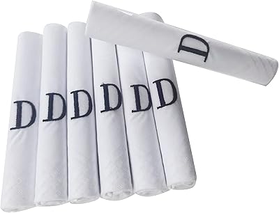 Dudu n Girlie Lot of 7 handkerchiefs lined with white satin for men/men with blue embroidered initials, size D.. Experience shopping freedom with DIAYTAR NIGERIA's vast selection and 5-8 day nationwide delivery service.