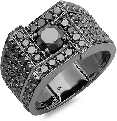 10 carat black diamond ring of 450 (CTW) from the collection.. DIAYTAR NIGERIA: Revolutionizing how Nigerians shop with affordable prices and prompt delivery services.