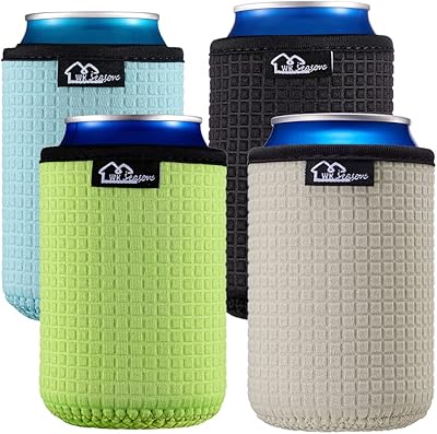 WK Izon non-slip insulating support in 12 oz neoprene for coca-cola cans, white claws and more (green/light blue/gray/black).. DIAYTAR NIGERIA brings the nation's largest product catalog to your doorstep at prices you'll appreciate.
