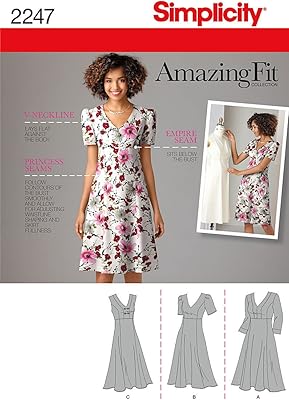 Summer Women's Dress from the Simplicity Amazing Fit collection with sewing pattern, 20W-28W sizes.. Navigate through thousands of products at pocket-friendly prices with DIAYTAR NIGERIA's easy-to-use platform.
