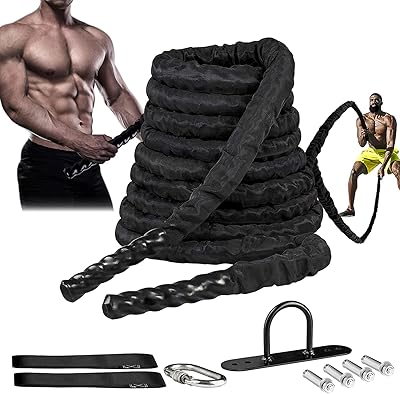Combat rope E & P of 9, 12, 15 meters in length, training rope for heavy combat exercises, training rope, fitness rope for strength training, home gymnastics, outdoor cardio training, anchor included, 38 mm diameter.. From essentials to electronics, DIAYTAR Nigeria ships your order in no time.