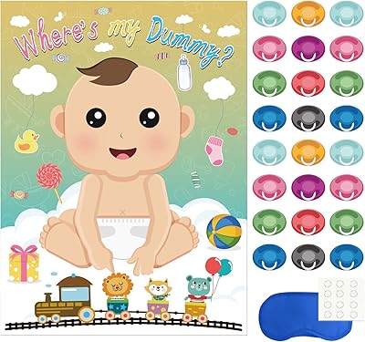 Vibeto Baby Shower Party Toys, Juegos Para Baby Shower Game, pin the doll on a baby toy with 24 lollipop stickers for prenatal party supplies.. DIAYTAR NIGERIA: Redefining e-commerce with affordable prices and reliable nationwide shipping.