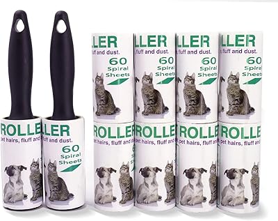 Portable animal hair removal kit, 2 black tight rollers with 10 refills, 600 sheets, for furniture, bedding, clothing, car seat.. Skip the traffic, shop online — DIAYTAR Nigeria brings it to you.
