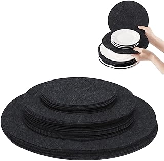 People's dishes separators, 48 ​​pieces of round -felt table separators, protective pads for storage of dishes with 3 sizes to fill and stack the kitchen utensils, black.. DIAYTAR NIGERIA: Your trusted partner for affordable online shopping with reliable delivery timeframes.