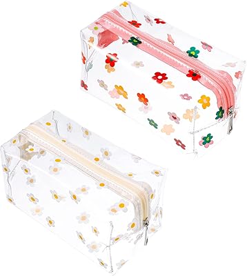 Transparent pencil bag 2 rooms Yumumarismo Hyuna Fluorite, transparent makeup bag waterproof PVC with Marguerite Flower Flower, 1.. DIAYTAR NIGERIA: Connecting Nigerians with affordable products delivered promptly nationwide.